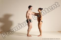 Underwear Woman - Man White Average Short Brown Dancing Dynamic poses Academic